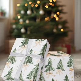 Watercolor Christmas Tree Wrapping Paper Geschenkpapier