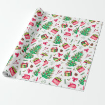 Watercolor Christmas Wrapping Paper