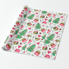 Watercolor Christmas Wrapping Paper Geschenkpapier
