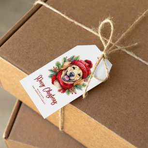 Watercolor Christmas Yellow Labrador Dog Geschenkanhänger