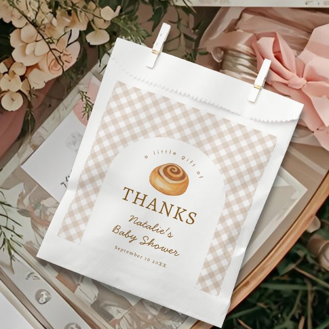 Watercolor Cinnamon Bun In The Oven Baby Shower Geschenktütchen (Von Creator hochgeladen)