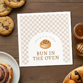 Watercolor Cinnamon Bun In The Oven Baby Shower Serviette