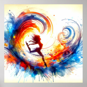 Watercolor Circle Dance Poster