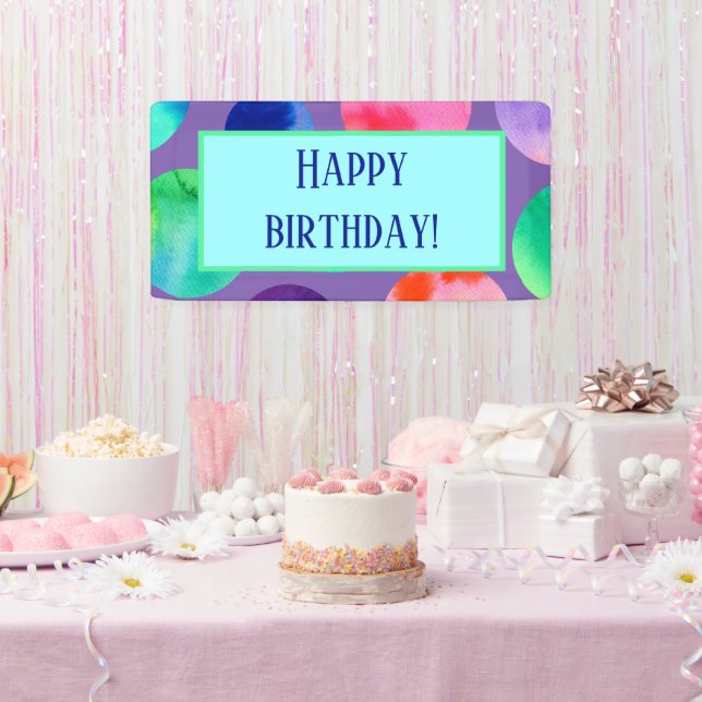 Watercolor Circles Birthday Banner (Party)