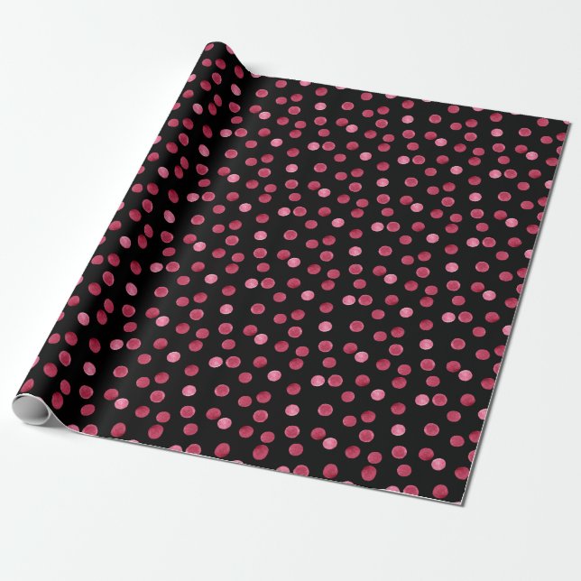 Watercolor Circles Black Background Patches Geschenkpapier (Ungerollt)