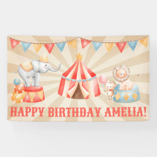 Watercolor Circus Animes Geburtstag Banner