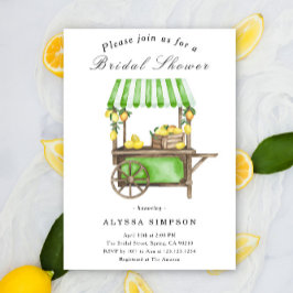 Watercolor Citrus Lemon Cart Bridal Shower Einladung