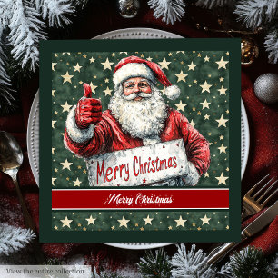 Watercolor Classic Santa Claus Familie Napkins Serviette