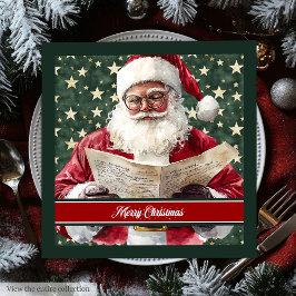 Watercolor Classic Santa Claus Paper Napkins Serviette
