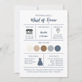Watercolor Coastal Bridesmaid Information Card Einladung