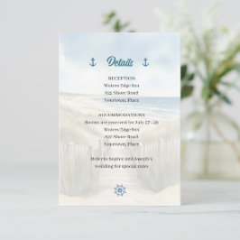 Watercolor Coastal New England Wedding Insert Einladung