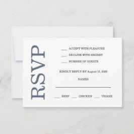 Watercolor Coastal Seascape Blue Wedding RSVP Karte