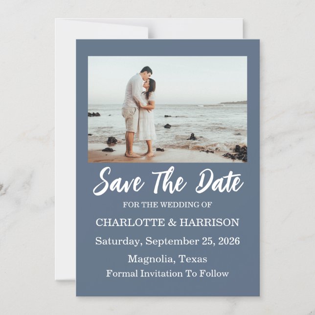 Watercolor Coastal Seascape Wedding Save The Date  Magneteinladung (Vorderseite)