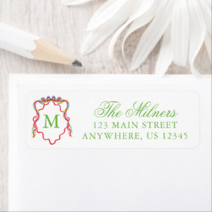 Watercolor Confetti Christmas Monogram Wappen