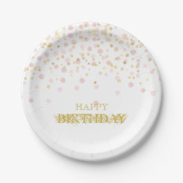 Watercolor Confetti Happy Birthday Elegantes Desig Pappteller