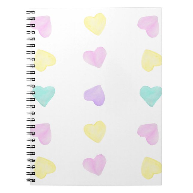 Watercolor Convo Heartz Großes MusterNotebook Notizblock (Vorderseite)