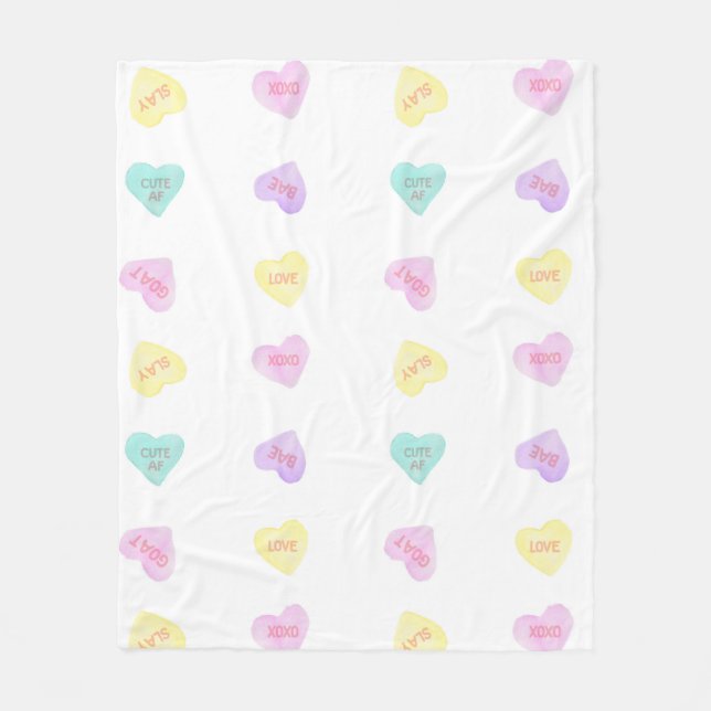 Watercolor Convo Heartz Slang Fleece Blanket (Vorderseite)