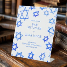 Watercolor Cool Blue Star von David Bar Bat Mitzva