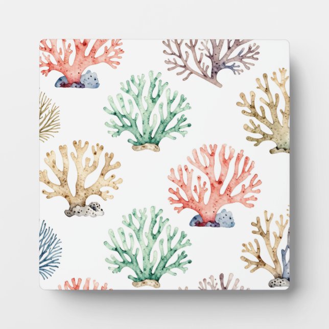 Watercolor Coral Reef Pattern Fotoplatte (Vorderseite)
