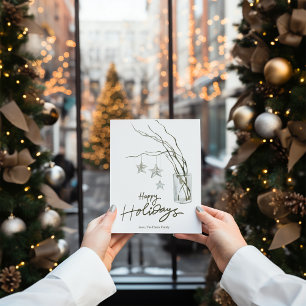 Watercolor Cosy rustic Branch Weihnachtswohnung Feiertagskarte