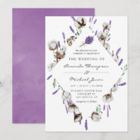 Watercolor Cotton Lavender Country Wedding