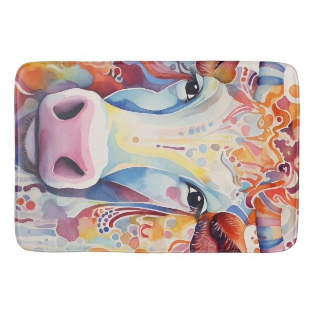 Watercolor Cow Bubbly Soft Badematte (Vorderseite)