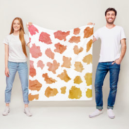 Watercolor Cow Skin Pattern Fleecedecke