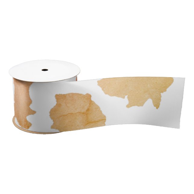 Watercolor Cow Skin Pattern Satinband (Spule)