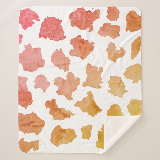 Watercolor Cow Skin Pattern Sherpadecke (Vorderseite)