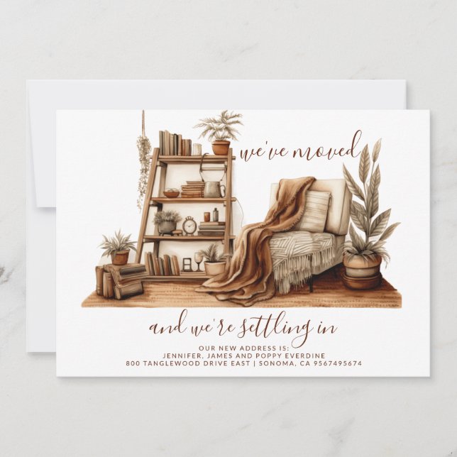 Watercolor Cozy Room Moving  Ankündigung (Vorderseite)