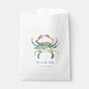 Watercolor Crab Favor Bags Beach Wedding Ideen Geschenktütchen