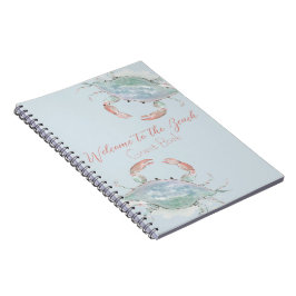 Watercolor Crab Rental Guest Book Notizblock