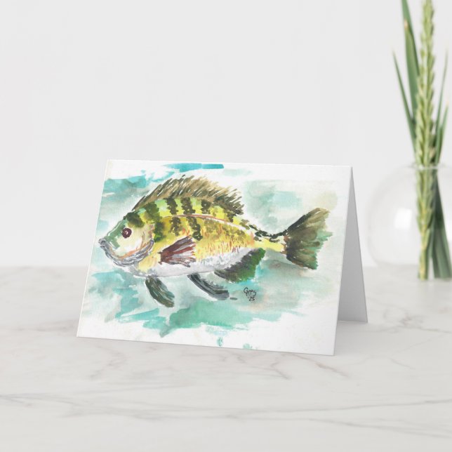 Watercolor Crappie Card Dankeskarte (Vorderseite)