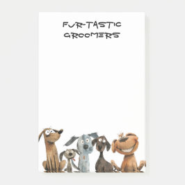 Watercolor Crazy Dog Groomer Boutique Post-it Klebezettel