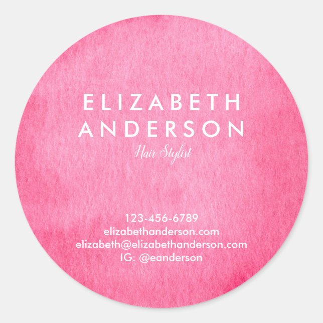 Watercolor crimson Classic Round Sticker (Vorderseite)