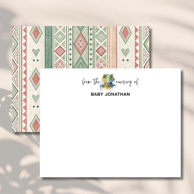 Watercolor Crocodile Chic Nursery Note Card Einladung (Von Creator hochgeladen)