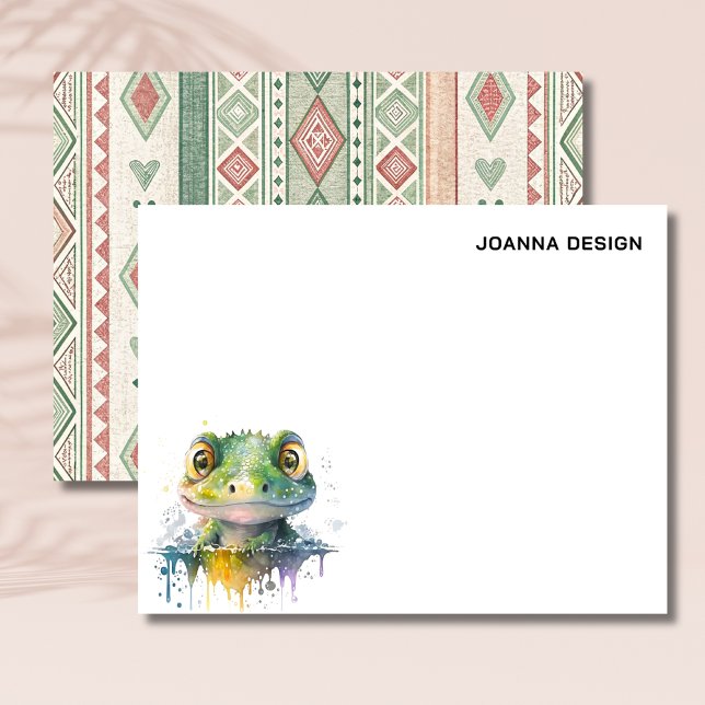 Watercolor Crocodile Elegant Stationery Note Card Einladung (Von Creator hochgeladen)