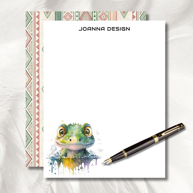 Watercolor Crocodile Luxury Business Stationery  Briefbogen (Von Creator hochgeladen)