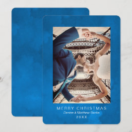 Watercolor Crocus Nebulas Blue Weihnachtskarte Einladung