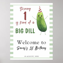 Watercolor Cucumber Big Dill Geburtstag Willkommen Poster