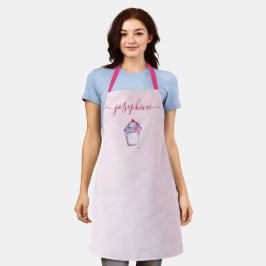 Watercolor cupcake Baker Elegantes Skript Name Schürze