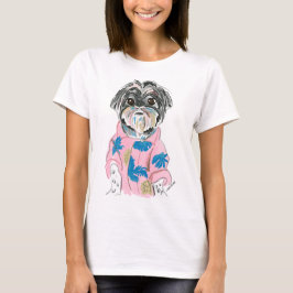 WATERCOLOR CUSTOM DOG SHIHTZU FÜGEN IHREN EIGENEN T-Shirt