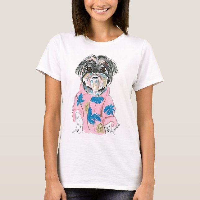 WATERCOLOR CUSTOM DOG SHIHTZU FÜGEN IHREN EIGENEN T-Shirt (Vorderseite)