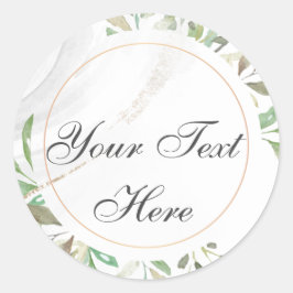 Watercolor Custom Text Classic Round Aufkleber