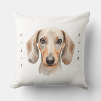 Watercolor Dachshund Pet Memorial Throw Pillow Kissen
