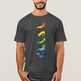 Watercolor Dachshunds gift family boy T-Shirt