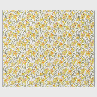 Watercolor Daffodil Floral Garden Spring Geschenkpapier