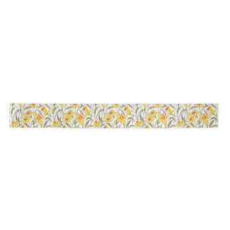 Watercolor Daffodil Floral Garden Spring Satinband