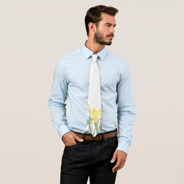 Watercolor Daffodil Neck Tie Krawatte (Beispiel)