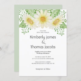 Watercolor Daisy Blume Hochzeit Einladung